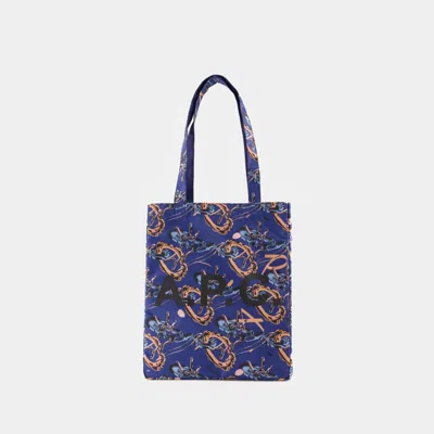 Apc A.p.c. Lou Reversible Shopper Bag In Blue