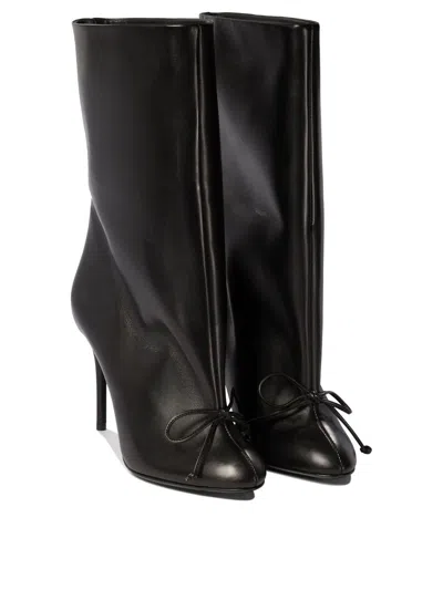 Alaïa Low Black Leather Boots In Black