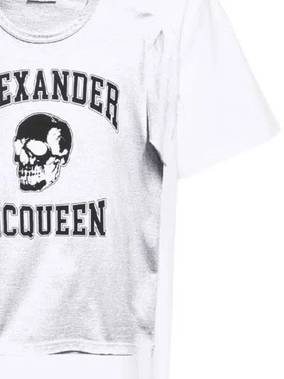 Alexander Mcqueen Printed Compact Cotton T-shirt In Multicolor