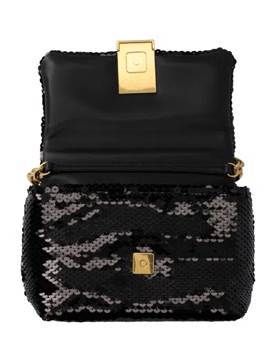 Balmain Sequin Mini Bag Chain Strap In Black