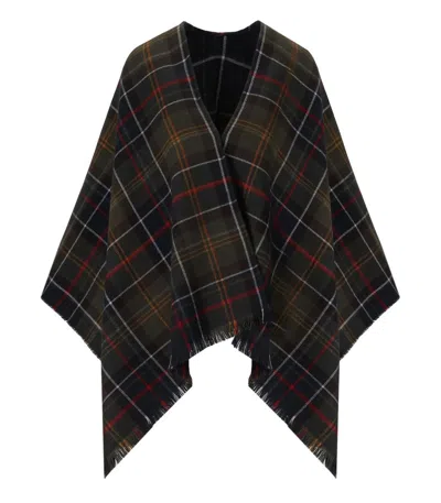 Barbour Montieth Classic Tartan Cape In Green