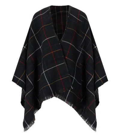 Barbour Montieth Classic Tartan Cape In Green