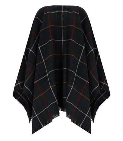 Barbour Montieth Classic Tartan Cape In Green