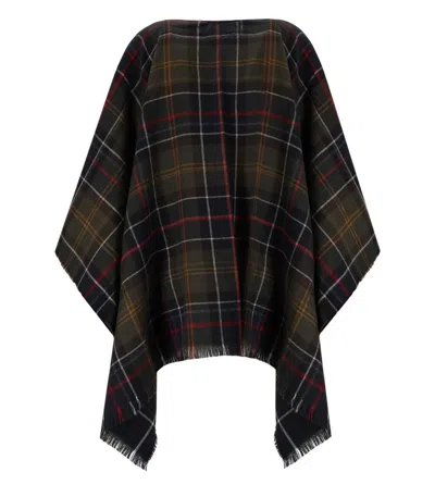 Barbour Montieth Classic Tartan Cape In Green
