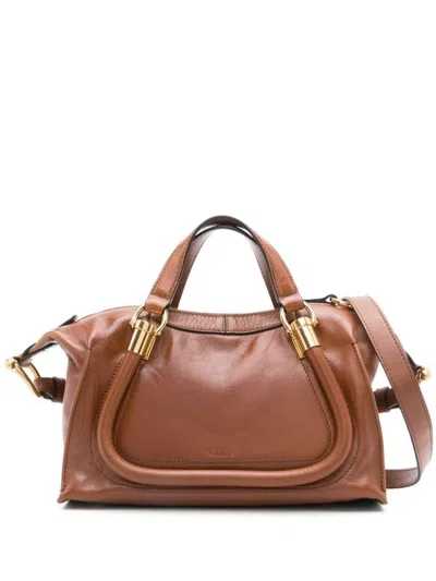 Chloé Paraty 24 Small Leather Shoulder Bag In Brown