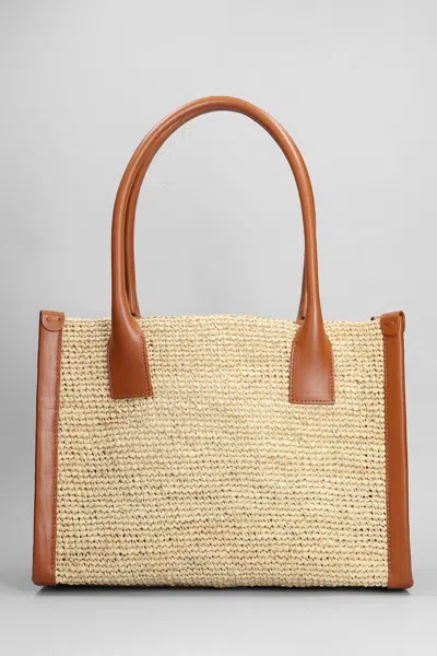 Christian Louboutin Womens By My Side Mini Raffia And Leather Large Tote Bag Natural In Beige