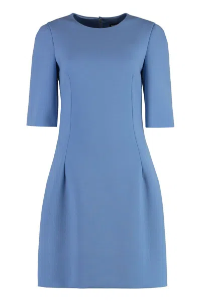 Dolce & Gabbana Short Sleeves Midi Dress In Blue
