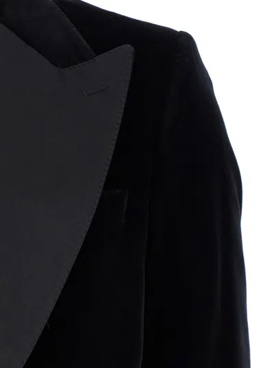 Dolce & Gabbana Single-breasted Velvet Tuxedo Blazer In Black