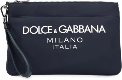 Dolce & Gabbana Nylon Pouch In Blue