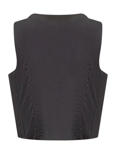 Dolce & Gabbana Double-breasted Duchess Silk Tuxedo Waistcoat In Black
