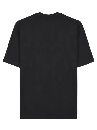 Dsquared2 Cotton Crew Neck T-shirt With Sequined Embroidery In Black
