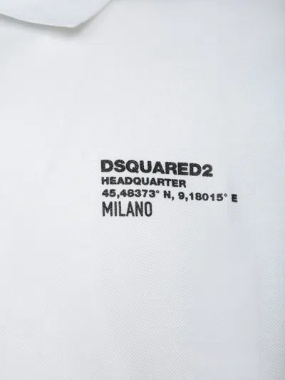Dsquared2 Logo Cotton Polo Shirt In White