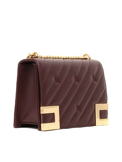 Elisabetta Franchi Medium Quilted Chain-linked Crossbody Bag In Red