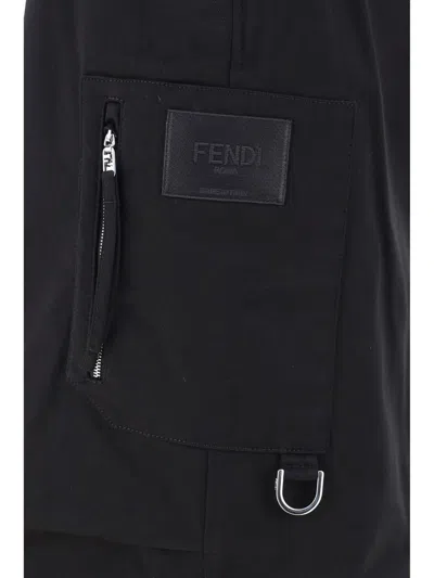 Fendi Straight-leg Trousers In Black