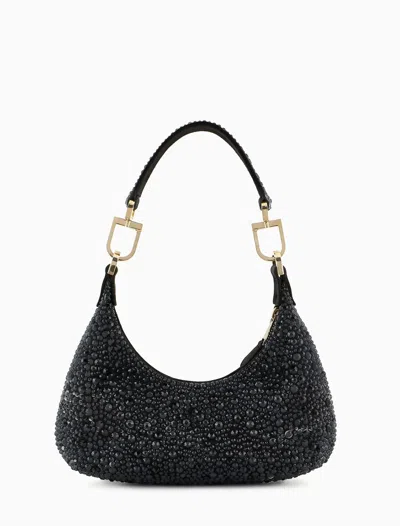 Giorgio Armani Le Prime Embellished Hobo Shoulder Bag In Black
