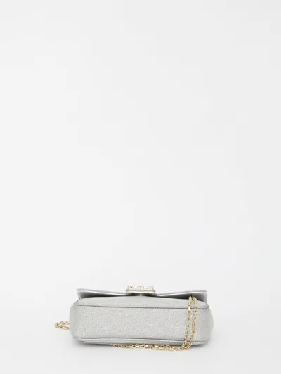 Roger Vivier Jeu De Fille Glittered Clutch In Silver