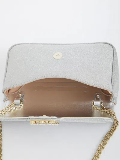 Roger Vivier Jeu De Fille Glittered Clutch In Silver