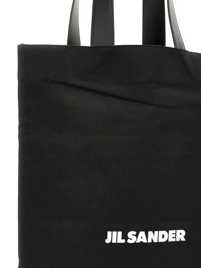 Jil Sander Flat Shopper Large Shopping Bag In Black