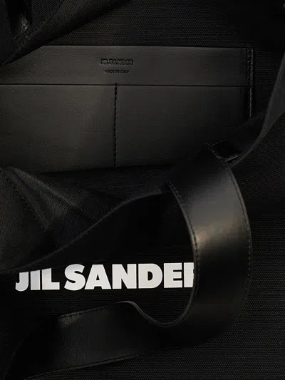 Jil Sander Flat Shopper Large Shopping Bag In Black