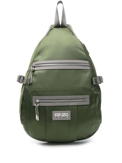 Kenzo Utility Backpack Adjustable Straps In Dark Khaki