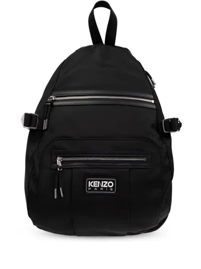 Kenzo Adjustable Strap Buckle Front Zip Pockets In Black