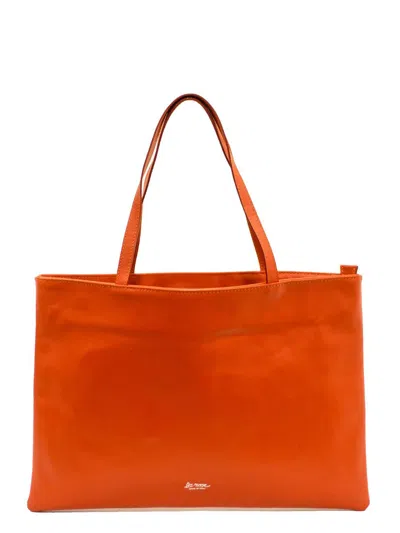 La Rose Zip Fastening Tote Bag In Orange