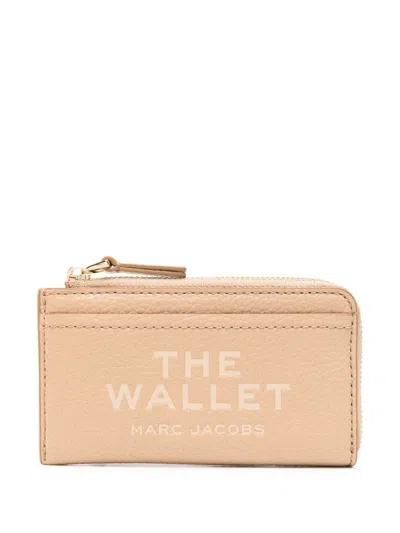 Marc Jacobs The Grained Leather Top Zip Cardholder In Brown
