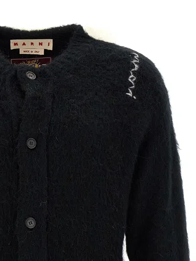 Marni Black Fuzzy Wuzzy Cardigan In Black