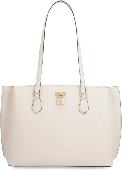 Michael Kors Ruby Leather Tote In Beige