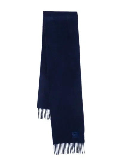 Paul Smith Men Scarf Plain Cashmere In Blue