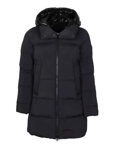 Peuterey Padded Shell Coat With Front Zip In Black