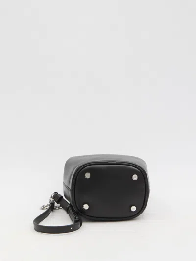 Roger Vivier Crystal Buckle Bucket Bag In Black