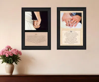 Homezia Set Of Two Marriage Black Framed Print Wall Art