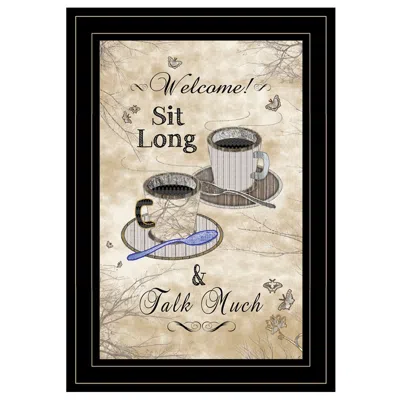 Homezia Sit Long Talk Much 4 Black Framed Print Kitchen Wall Art