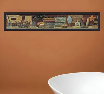 Homezia Country Bath Shelf 1 Black Framed Print Bathroom Wall Art