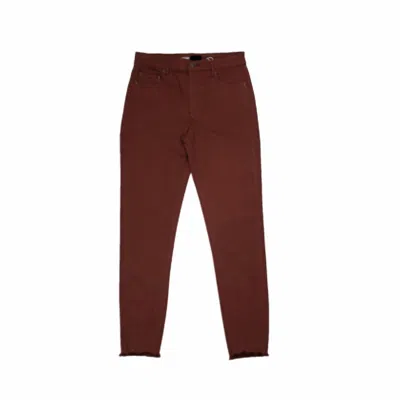 Tractr High Rise Color Skinny Jeans In Chocolate In Brown