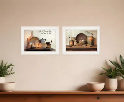 Homezia Set Of Two By Grace 4 White Framed Print Kitchen Wall Art
