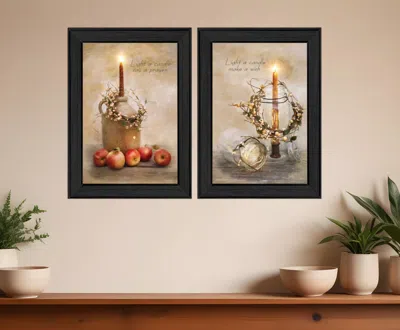 Homezia Set Of Two Love Farmhouse Black Framed Print Wall Art