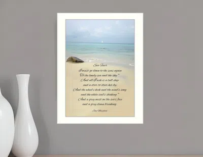 Homezia Sea Fever White Framed Print Wall Art