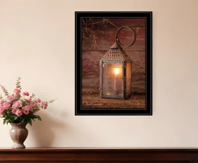 Homezia Innkeepers Lantern 1 Black Framed Print Wall Art