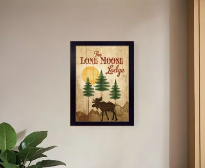 Homezia Lone Moose 1 Black Framed Print Wall Art