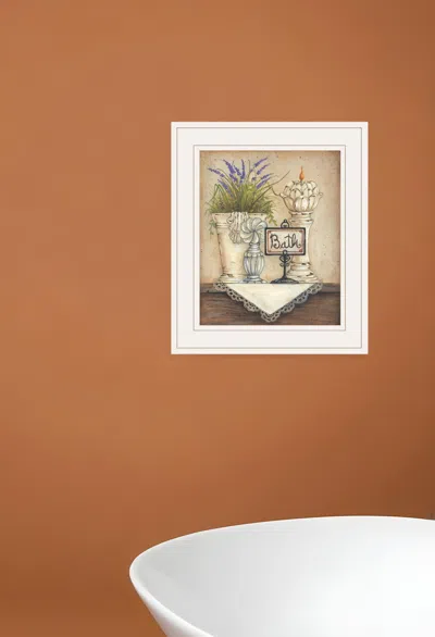 Homezia Bath Print 1 White Framed Print Bathroom Wall Art