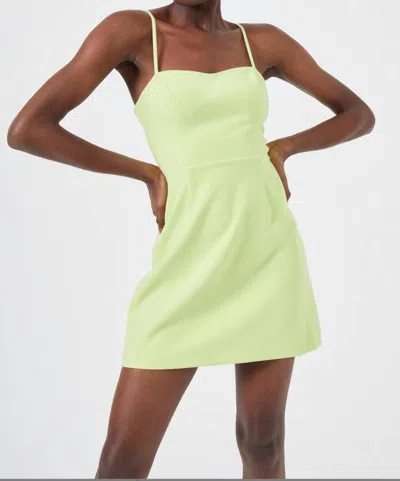 French Connection Tie Back Whisper Sweetheart Dress In Sharp Green In Yellow