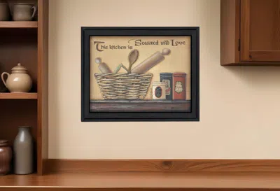 Homezia Seasoned With Love Black Framed Print Kitchen Wall Art