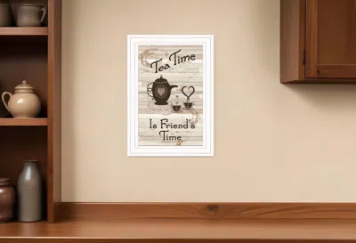 Homezia Tea Time Is Friends Time 1 White Framed Print Kitchen Wall Art