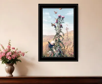 Homezia Meadow Butterflies 2 Black Framed Print Wall Art