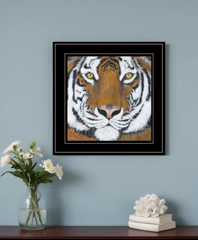 Homezia Tiger Gaze 2 Black Framed Print Wall Art