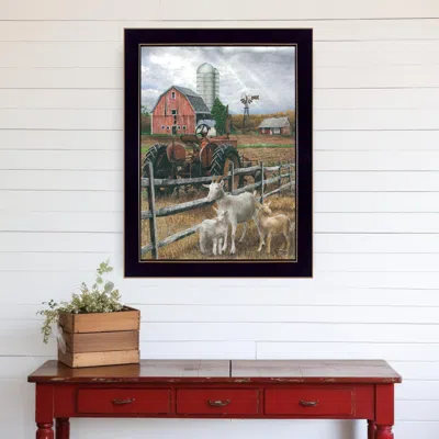 Homezia The Old Tractor 1 Black Framed Print Wall Art