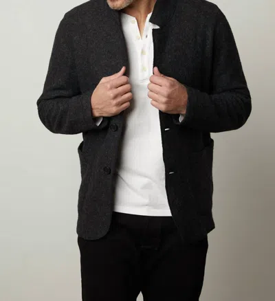 Velvet By Graham & Spencer Mens Bowen Boiled Wool Blend Jacket In Charcoal In Black