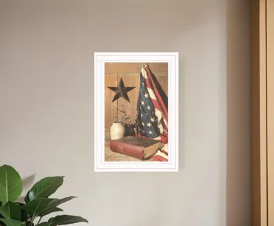 Homezia God And Country 1 White Framed Print Wall Art